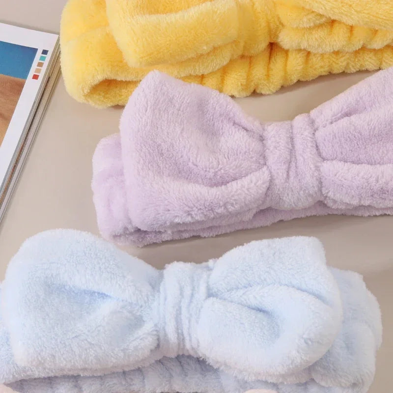 Juego de 2-3 diademas y muñequeras de spa con diseño de punto, toalla de maquillaje adecuada para lavarse la cara, maquillarse, ducharse y herramientas para el cuidado de la piel.