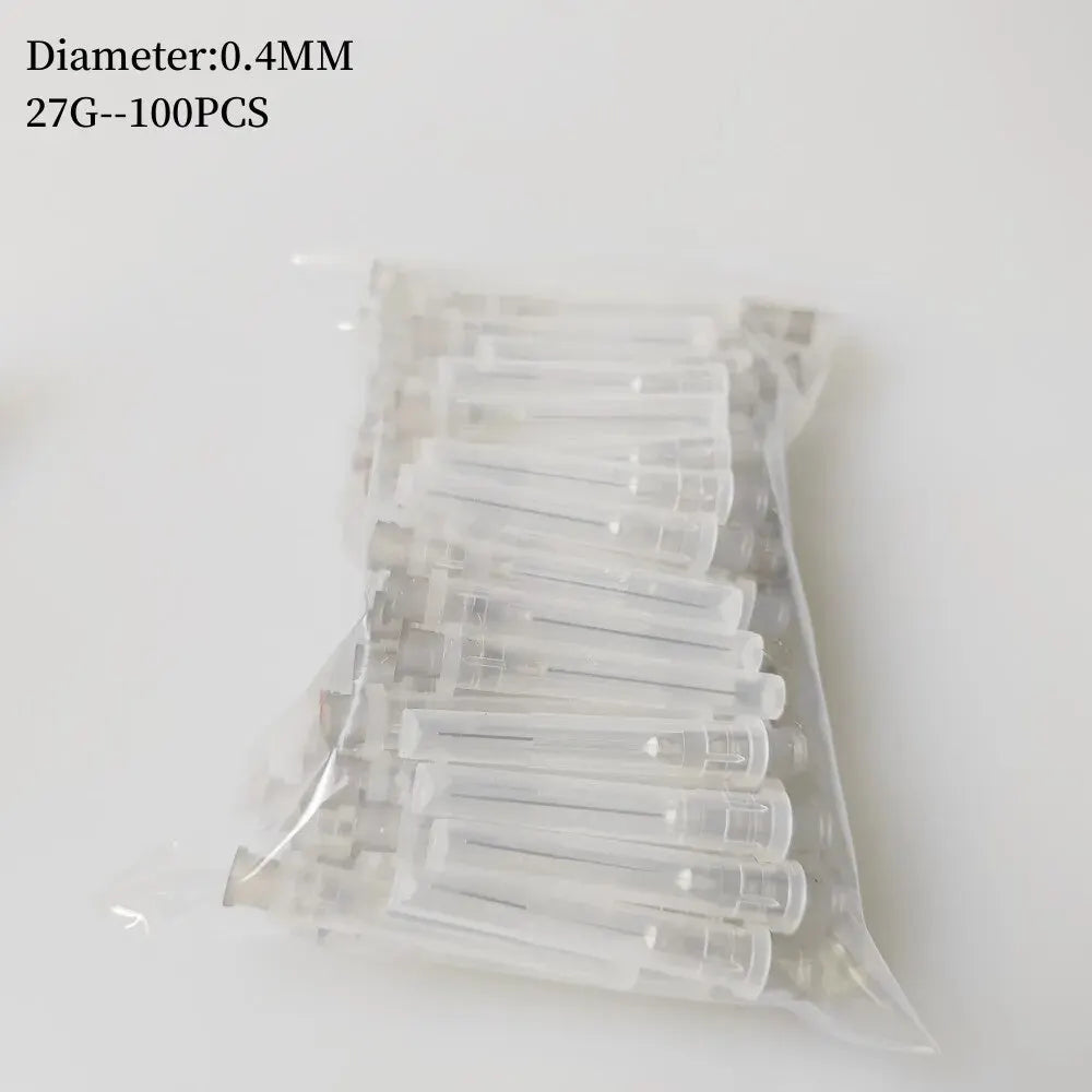 100 agujas de irrigación dental endodóntica (25/27/30 GA, 30 G) para endodoncia, para lavado de conductos radiculares, materiales odontológicos.