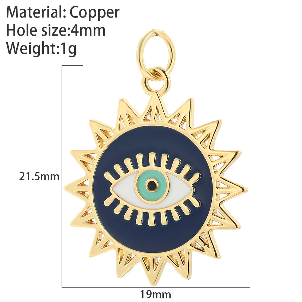 Evil Blue Eye Heart Necklace for Women Cute Gold Star Collars Diy Pendant Stainless Steel Chain High Quality