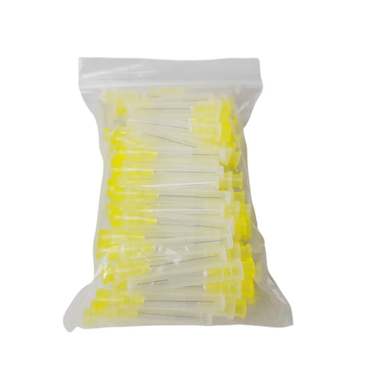 100 agujas de irrigación dental endodóntica (25/27/30 GA, 30 G) para endodoncia, para lavado de conductos radiculares, materiales odontológicos.