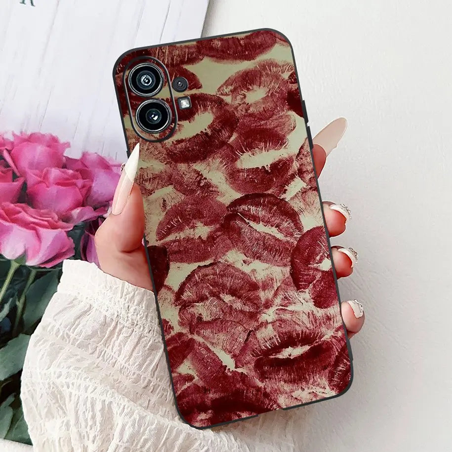 Funda para teléfono de 6,55" para Nothing Phone (1) One 1 A063, carcasa trasera de silicona suave negra a prueba de golpes para Nothing Phone1, funda con dibujos animados, nueva