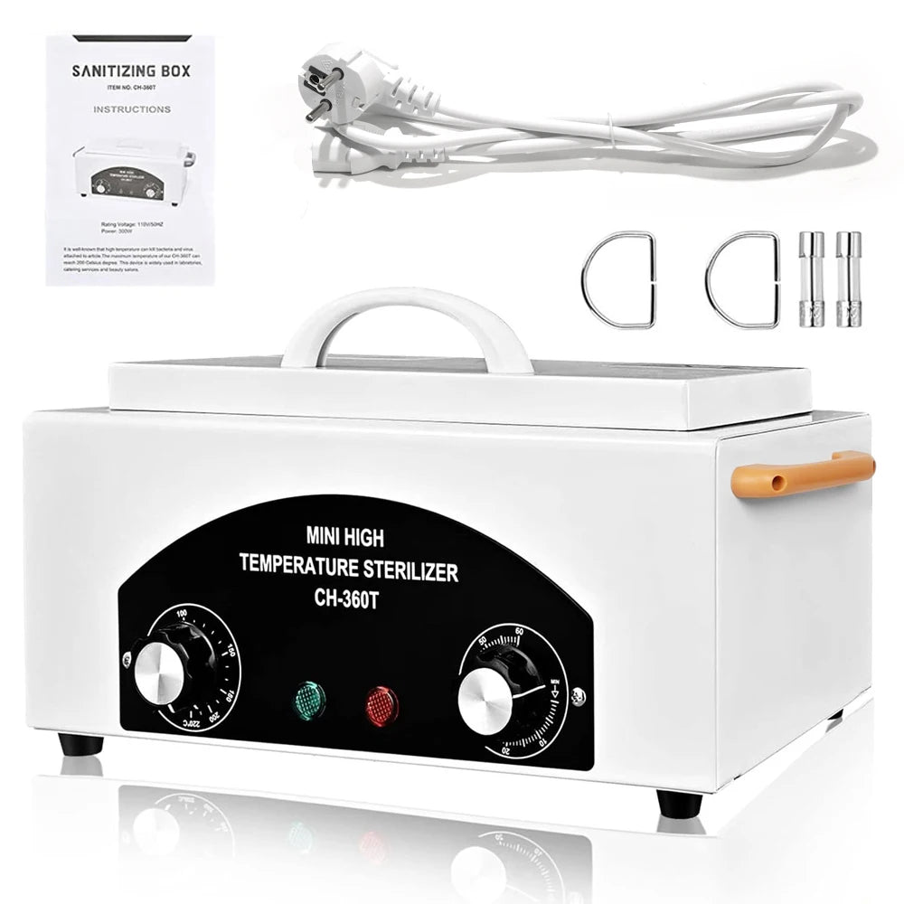 Esterilizador de aire caliente LINMANDA de 300 W con calor seco para cosméticos y uñas, gabinete esterilizador para salón de uñas, autoclave con función de temporizador.