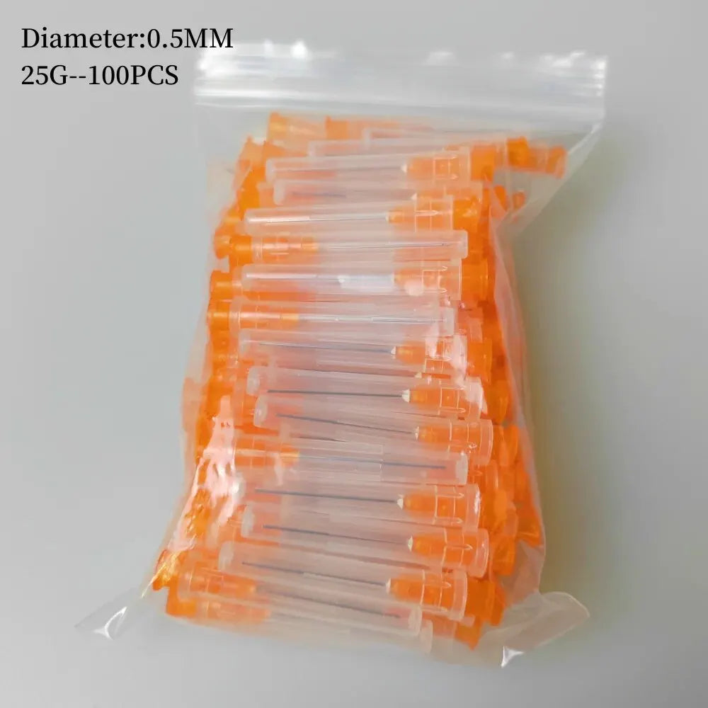 100 agujas de irrigación dental endodóntica (25/27/30 GA, 30 G) para endodoncia, para lavado de conductos radiculares, materiales odontológicos.