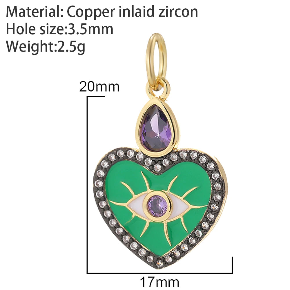 Evil Blue Eye Heart Necklace for Women Cute Gold Star Collars Diy Pendant Stainless Steel Chain High Quality