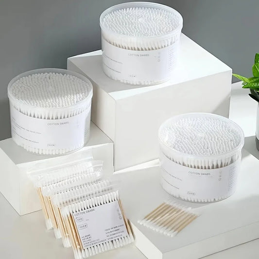 1000 hisopos de doble punta para limpieza de oídos y desmaquillaje - Hisopos desechables higiénicos sin fragancia para limpieza, desmaquillaje y...