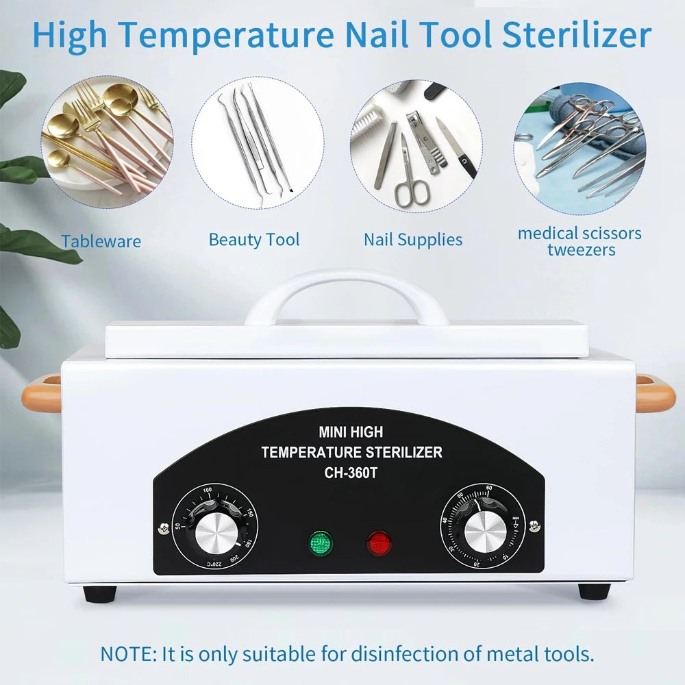 Esterilizador de aire caliente LINMANDA de 300 W con calor seco para cosméticos y uñas, gabinete esterilizador para salón de uñas, autoclave con función de temporizador.