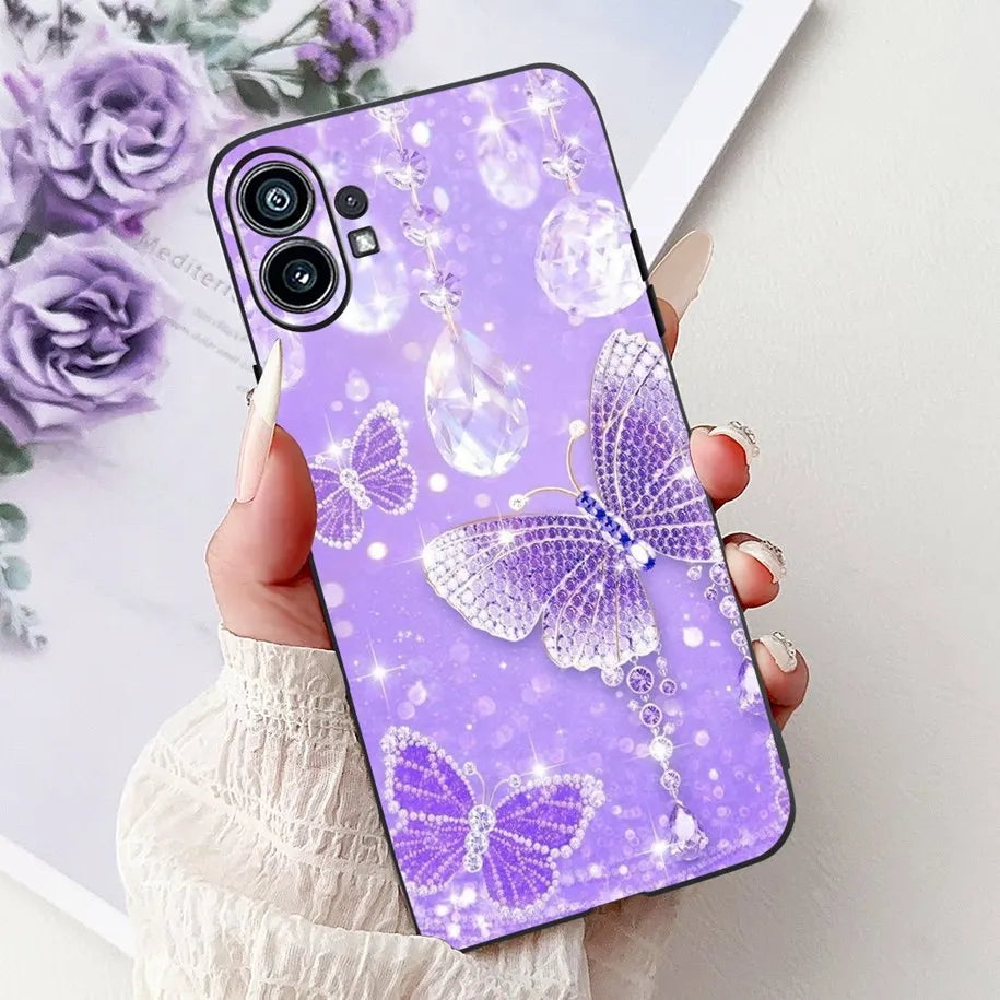 Funda para teléfono de 6,55" para Nothing Phone (1) One 1 A063, carcasa trasera de silicona suave negra a prueba de golpes para Nothing Phone1, funda con dibujos animados, nueva