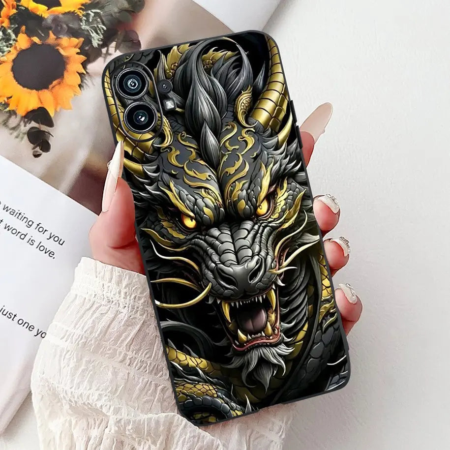 Funda para teléfono de 6,55" para Nothing Phone (1) One 1 A063, carcasa trasera de silicona suave negra a prueba de golpes para Nothing Phone1, funda con dibujos animados, nueva
