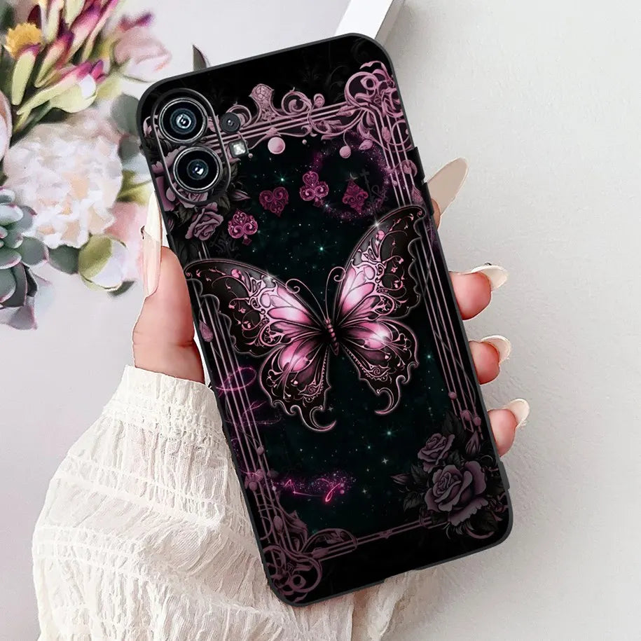 Funda para teléfono de 6,55" para Nothing Phone (1) One 1 A063, carcasa trasera de silicona suave negra a prueba de golpes para Nothing Phone1, funda con dibujos animados, nueva