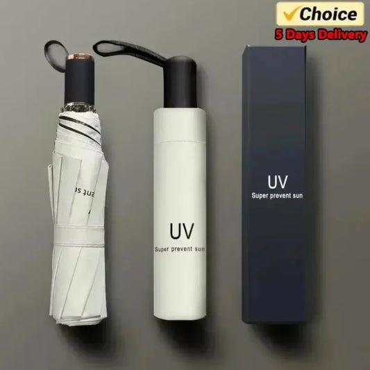 Miniparaguas plegable anti-UV, lluvia, sol, moda, portátil, resistente al viento, ligero, para mujeres, hombres y niños