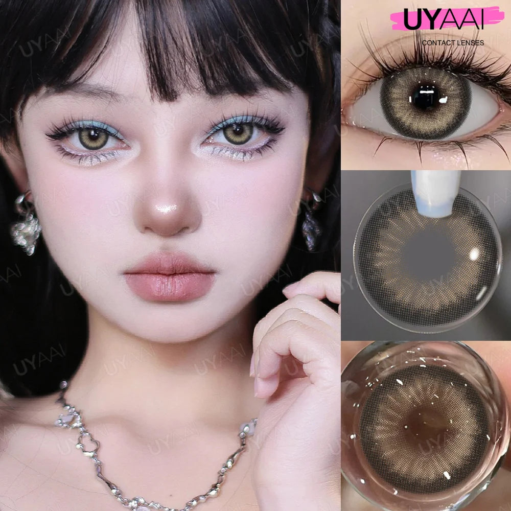 UYAAI 1Pair PATTAYA Series Fashion Makeup Beauty Contacts Lenses Soft Yearly Green Contacts Eyes Color Lenses Colored lenses