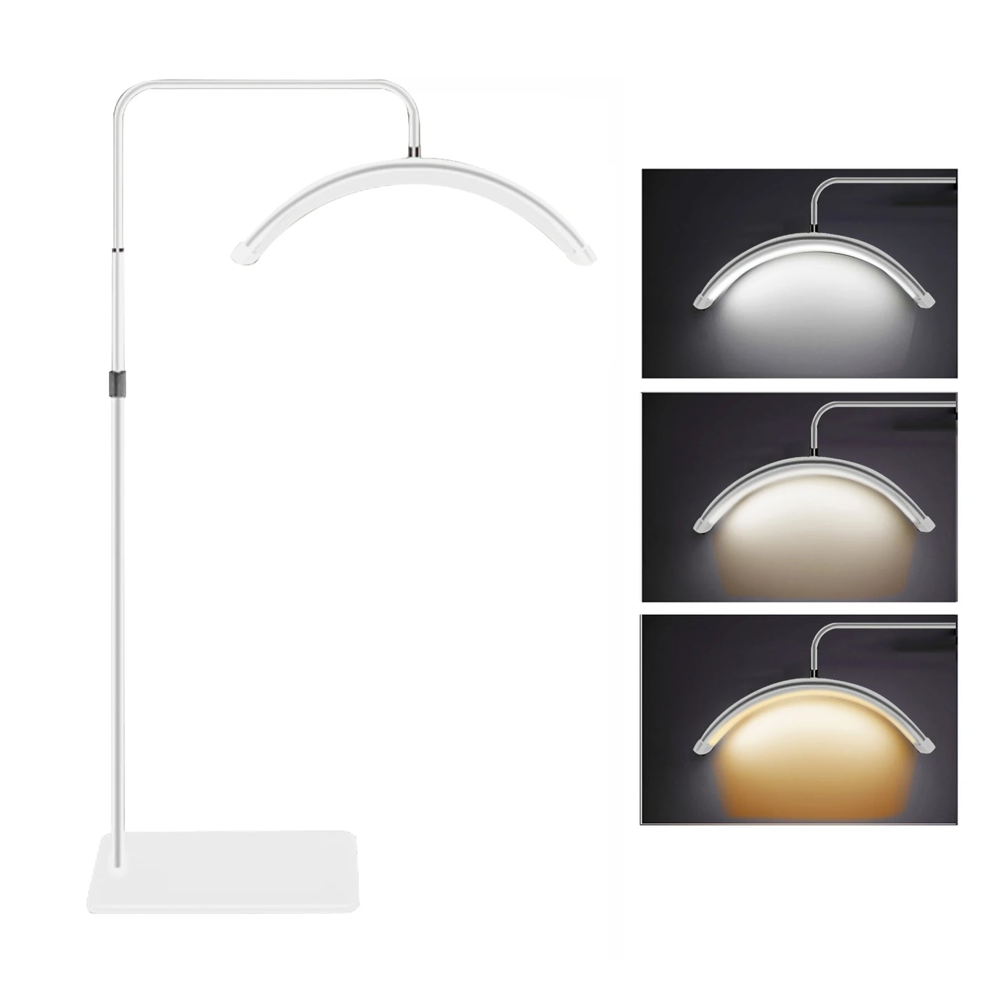 Luz LED de vídeo de suelo Andoer HD-M6X de 36 W con forma de media luna, regulable entre 3200 K y 5600 K, con soporte de metal de 180 cm/70,9 pulgadas.