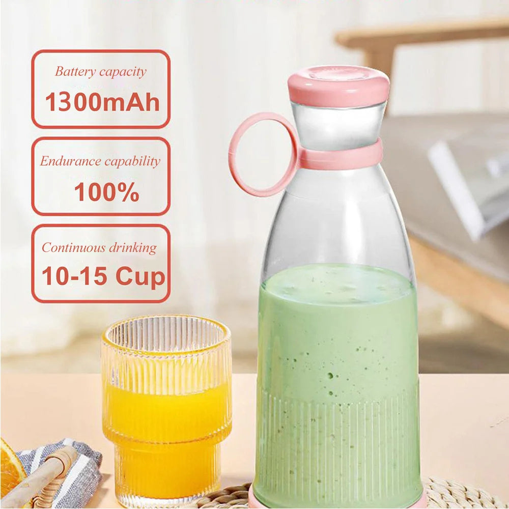 Licuadoras recargables, exprimidores de frutas frescas, azul/rosa, USB, portátiles, mini licuadora eléctrica rápida, máquina para hacer batidos y hielo.