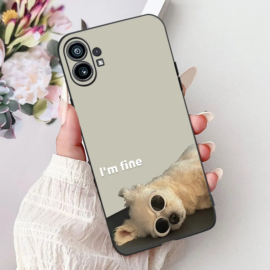 Funda para teléfono de 6,55" para Nothing Phone (1) One 1 A063, carcasa trasera de silicona suave negra a prueba de golpes para Nothing Phone1, funda con dibujos animados, nueva