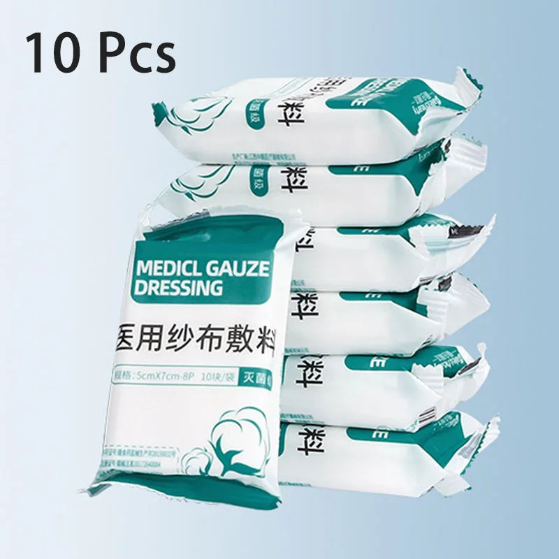 10/400 unidades de gasa médica estéril para combatir heridas, apósito hemostático, gasa médica estéril, suministros para el cuidado de heridas