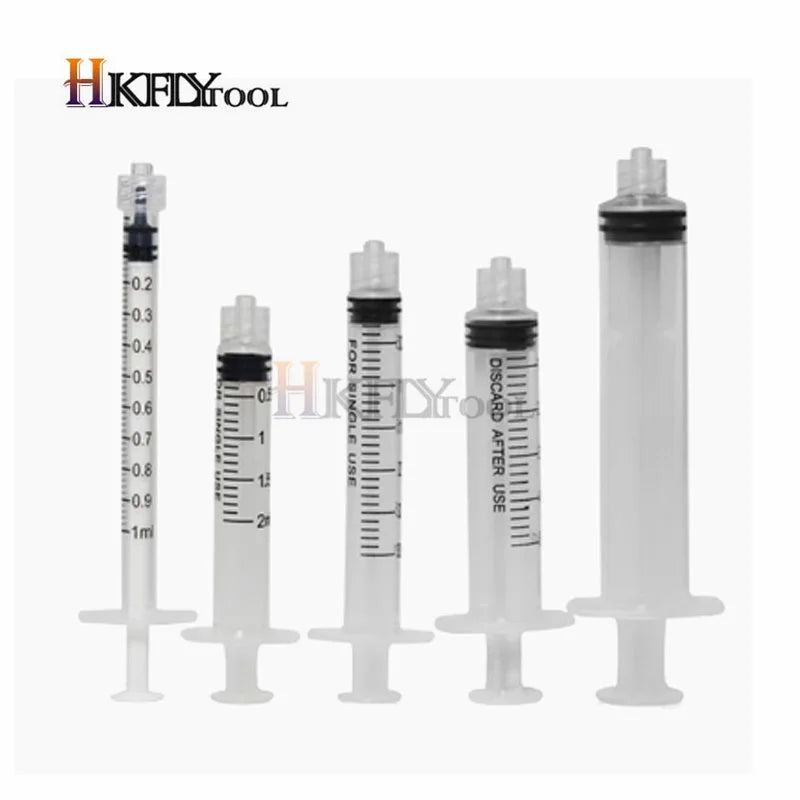 Lote de 20 jeringas desechables Luer Lock de 1 ml, 3 ml, 5 ml y 10 ml para rellenar y medir nutrientes, estériles y con herramienta individual.