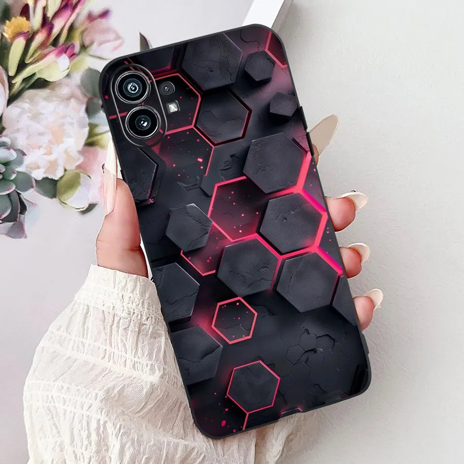 Funda para teléfono de 6,55" para Nothing Phone (1) One 1 A063, carcasa trasera de silicona suave negra a prueba de golpes para Nothing Phone1, funda con dibujos animados, nueva