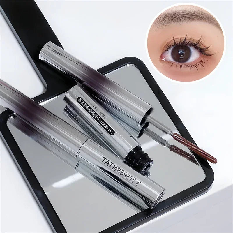 Máscara de pestañas con cabezal tipo barra de metal, resistente al agua, duradera, extra volumen, a prueba de manchas, rizado, alargamiento, extensión de pestañas, herramientas de maquillaje de ojos