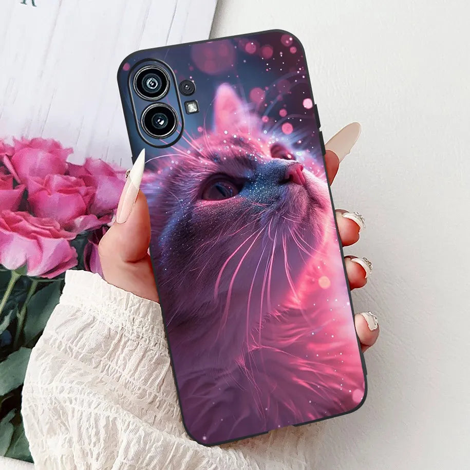 Funda para teléfono de 6,55" para Nothing Phone (1) One 1 A063, carcasa trasera de silicona suave negra a prueba de golpes para Nothing Phone1, funda con dibujos animados, nueva