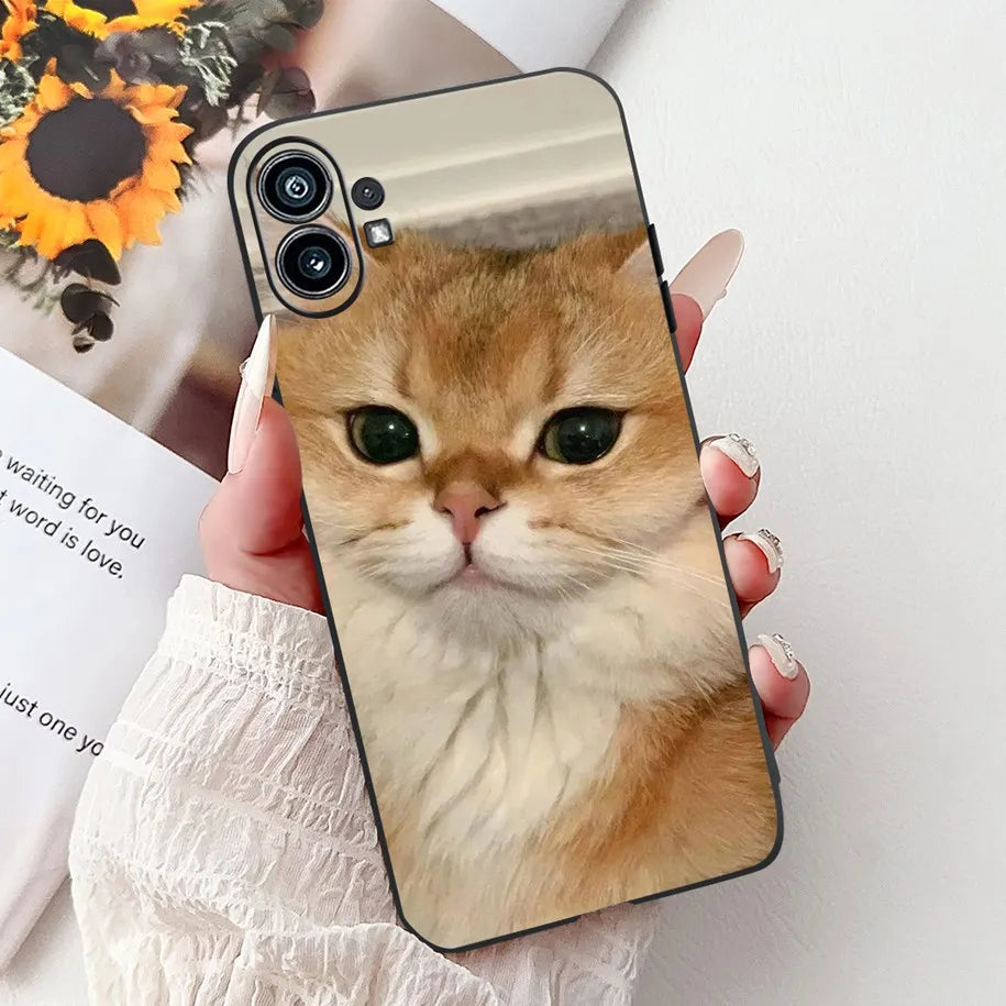 Funda para teléfono de 6,55" para Nothing Phone (1) One 1 A063, carcasa trasera de silicona suave negra a prueba de golpes para Nothing Phone1, funda con dibujos animados, nueva