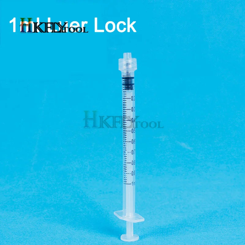 Lote de 20 jeringas desechables Luer Lock de 1 ml, 3 ml, 5 ml y 10 ml para rellenar y medir nutrientes, estériles y con herramienta individual.