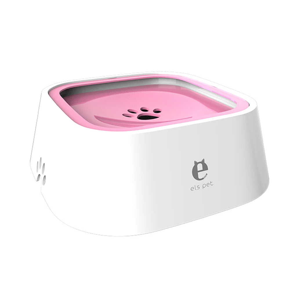Tazón flotante de plástico ABS para perros de 1,5 l, con boquilla antihumedad y dispensador de agua sin derrames.