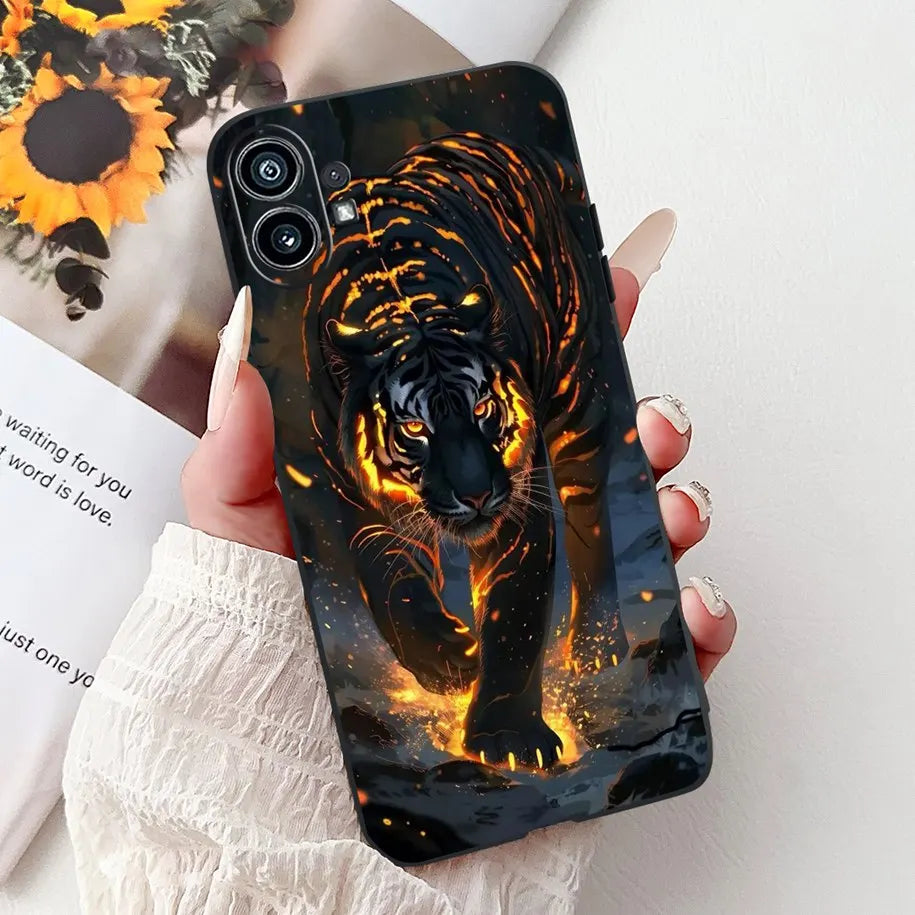 Funda para teléfono de 6,55" para Nothing Phone (1) One 1 A063, carcasa trasera de silicona suave negra a prueba de golpes para Nothing Phone1, funda con dibujos animados, nueva