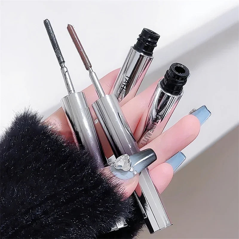 Máscara de pestañas con cabezal tipo barra de metal, resistente al agua, duradera, extra volumen, a prueba de manchas, rizado, alargamiento, extensión de pestañas, herramientas de maquillaje de ojos