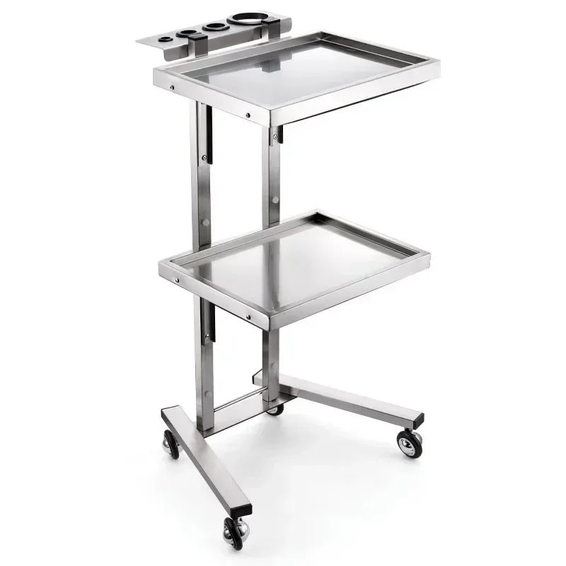 Carrito de acero inoxidable para salón de tatuajes, mueble de peluquería multicapa, carrito de herramientas de almacenamiento