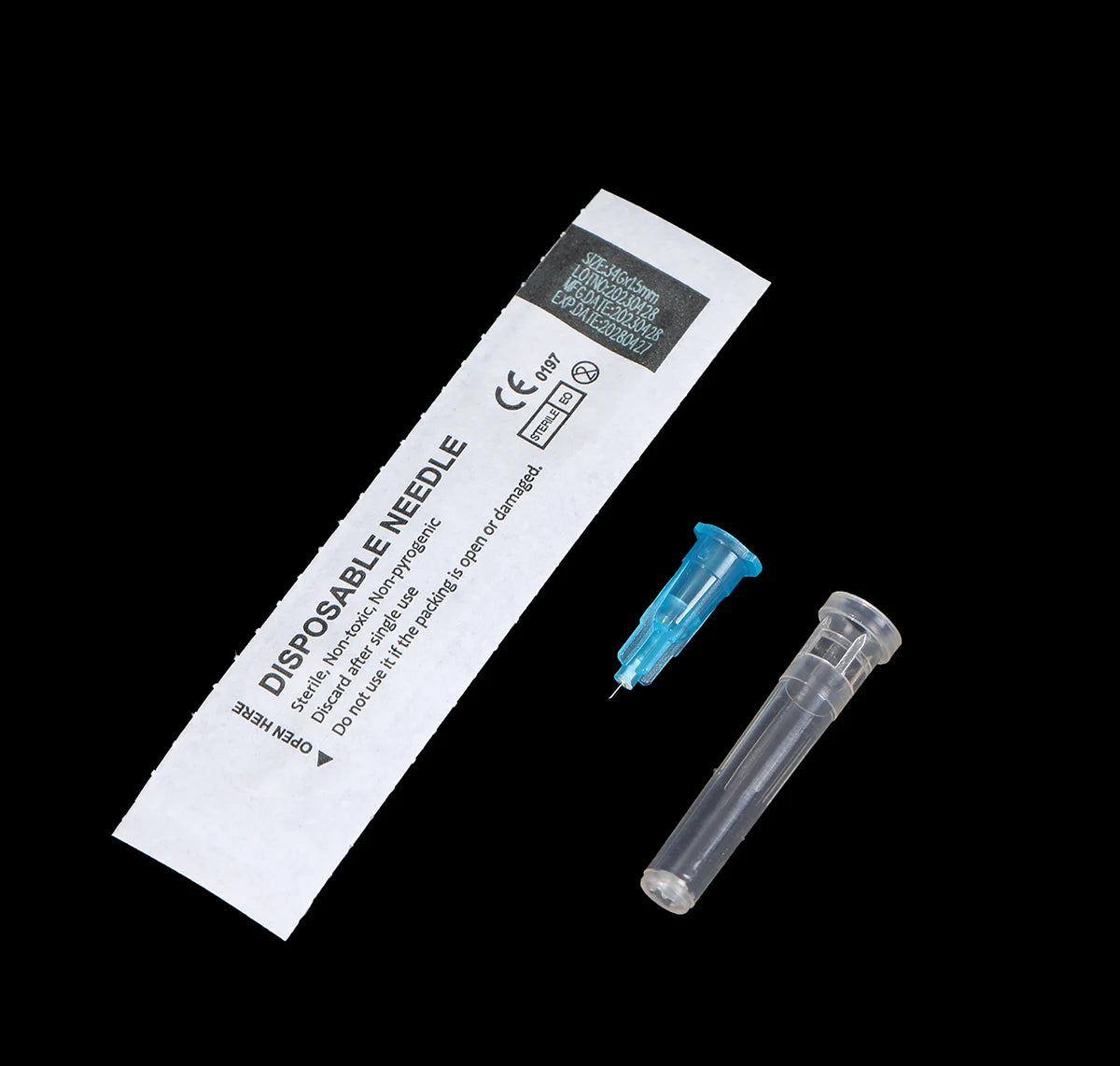 Jeringa Luer Lock de 1 ml + herramienta de inyección con aguja pequeña de 34G, 33G, 32G y 30G, empaque individual desechable, indolora para tatuajes de belleza.