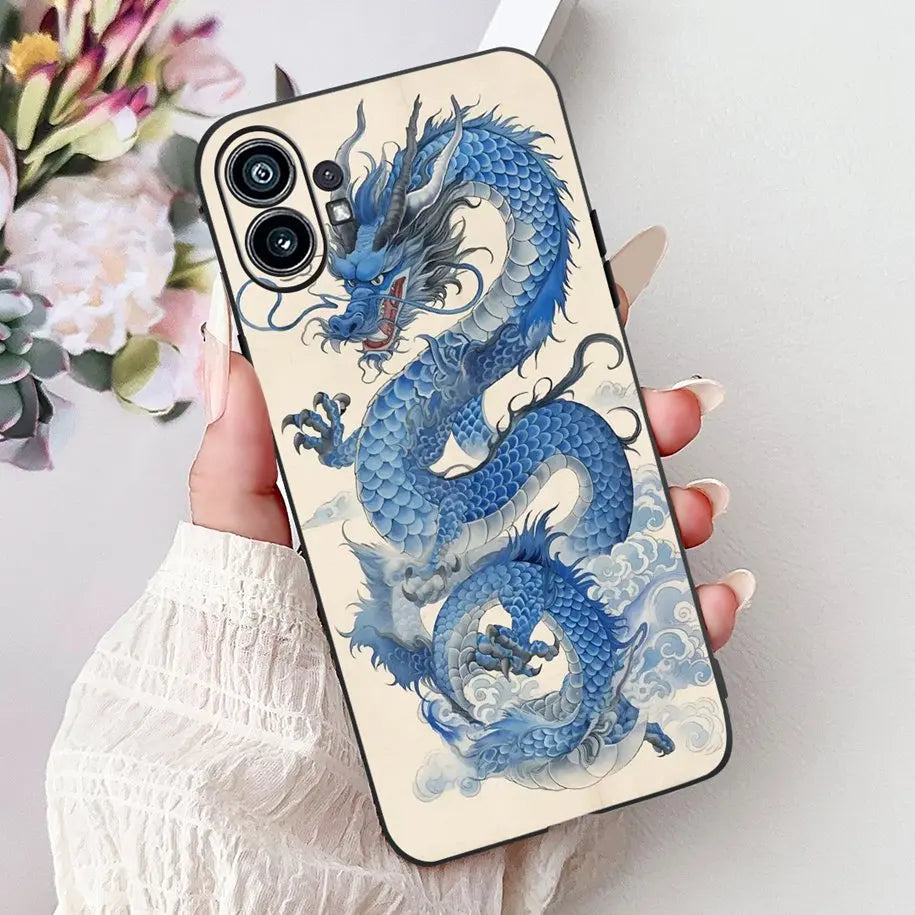 Funda para teléfono de 6,55" para Nothing Phone (1) One 1 A063, carcasa trasera de silicona suave negra a prueba de golpes para Nothing Phone1, funda con dibujos animados, nueva