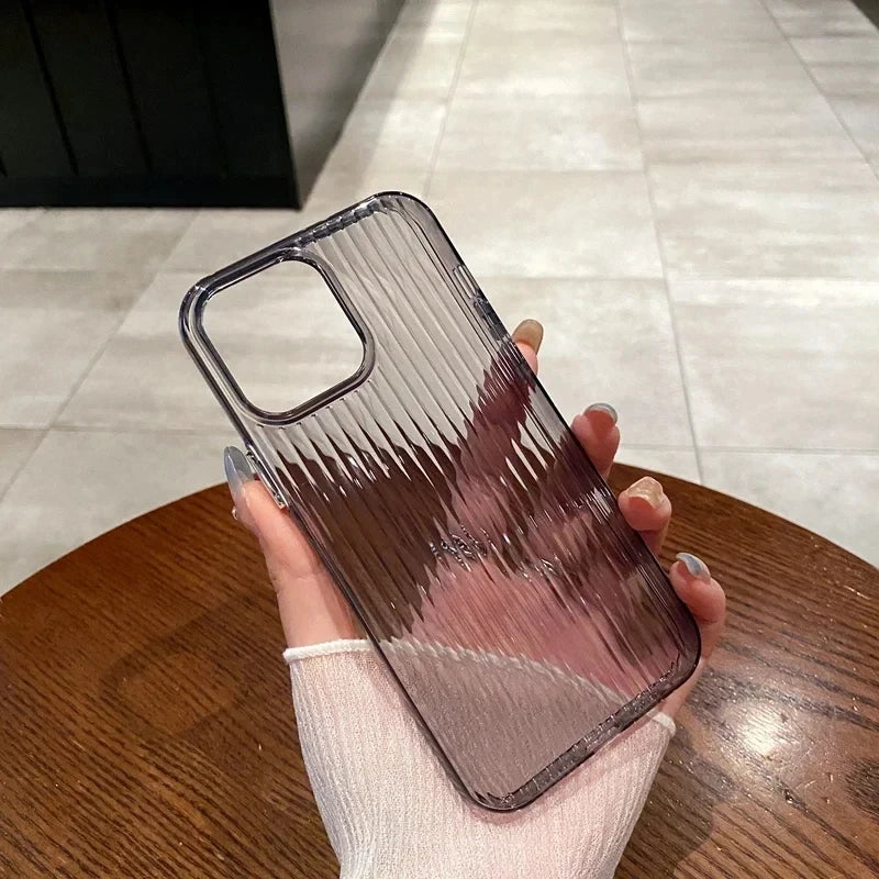 Funda de silicona transparente corrugada suave para iPhone 11, 12, 13, 14, 15 y 16 Pro Max Plus, a prueba de golpes