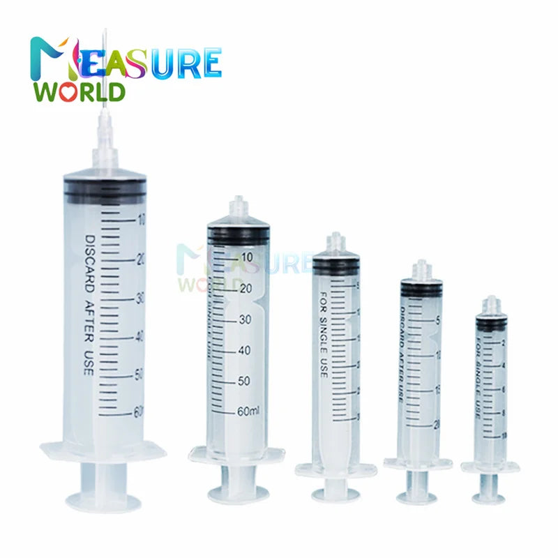Jeringa Luer Lock de 1 ml, 2 ml, 3 ml, 5 ml y 10 ml para inyección de tinta, dispensación industrial, jeringas de plástico, herramientas de medición hidropónicas, 10 unidades