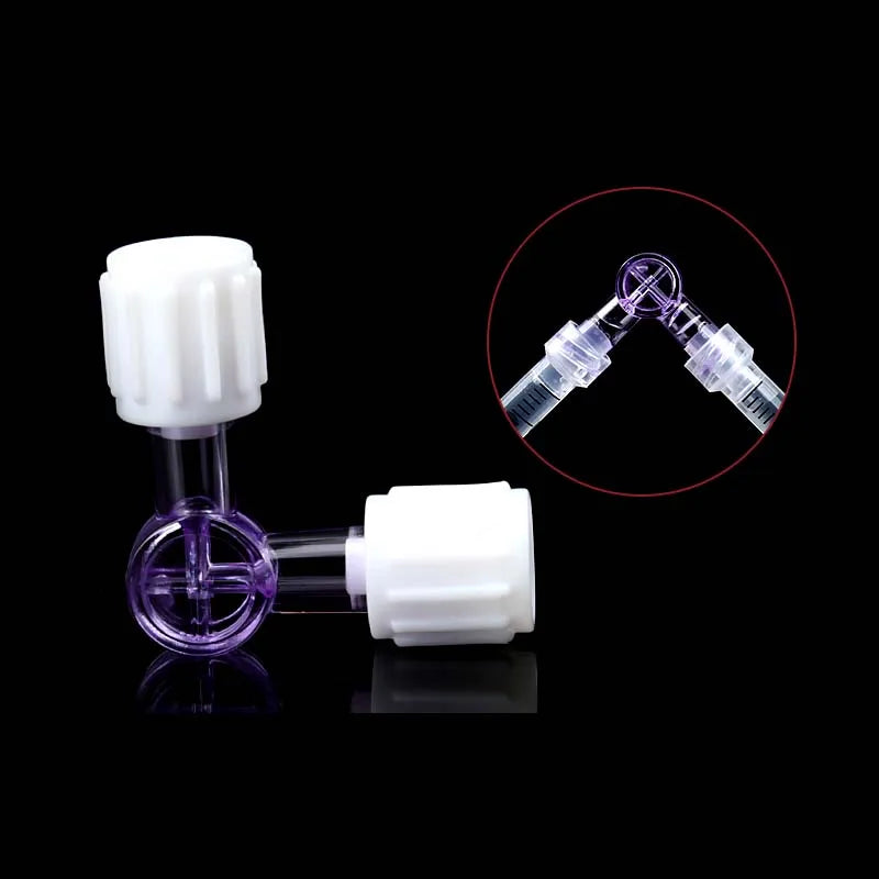 Adaptador de jeringa de succión de dos vías, válvula de tapón, adaptador Luer Lock para hospital clínico, llave de paso de dos vías, flexible
