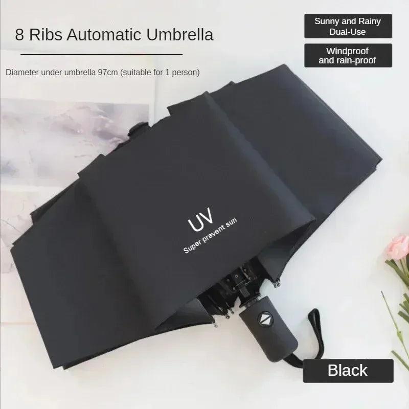 Miniparaguas plegable anti-UV, lluvia, sol, moda, portátil, resistente al viento, ligero, para mujeres, hombres y niños