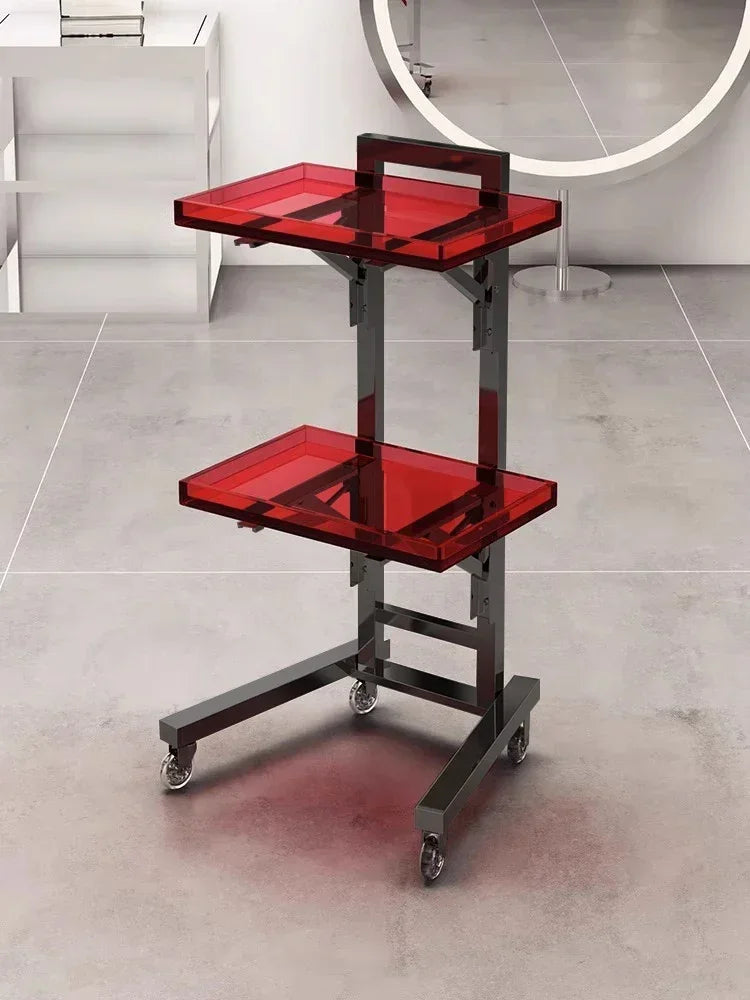 Carrito de acero inoxidable para salón de tatuajes, mueble de peluquería multicapa, carrito de herramientas de almacenamiento