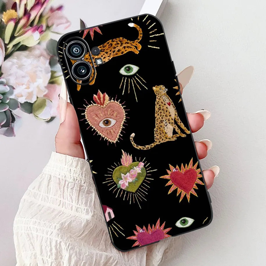 Funda para teléfono de 6,55" para Nothing Phone (1) One 1 A063, carcasa trasera de silicona suave negra a prueba de golpes para Nothing Phone1, funda con dibujos animados, nueva