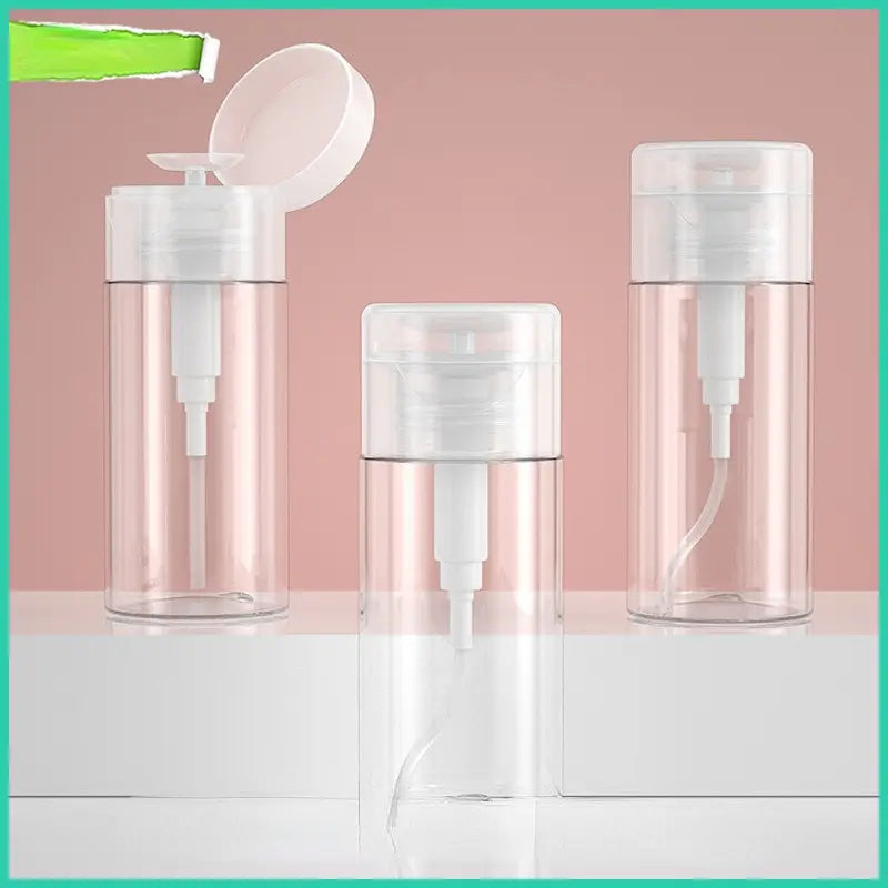 Botellas rellenables de 100/200/300 ml, dispensador de bomba vacía tipo pulsador para esmalte de uñas y desmaquillante.