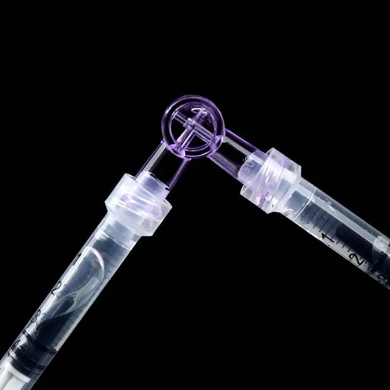 Adaptador de jeringa de succión de dos vías, válvula de tapón, adaptador Luer Lock para hospital clínico, llave de paso de dos vías, flexible