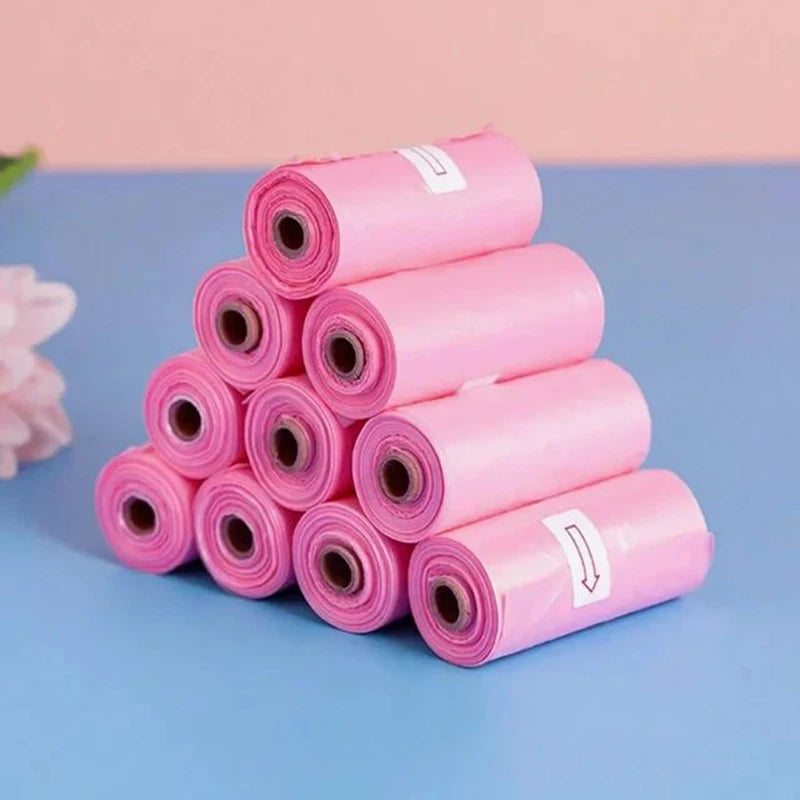 Bolsas biodegradables para excrementos de perro y gato, para limpieza de residuos (15 bolsas/rollo), para exteriores