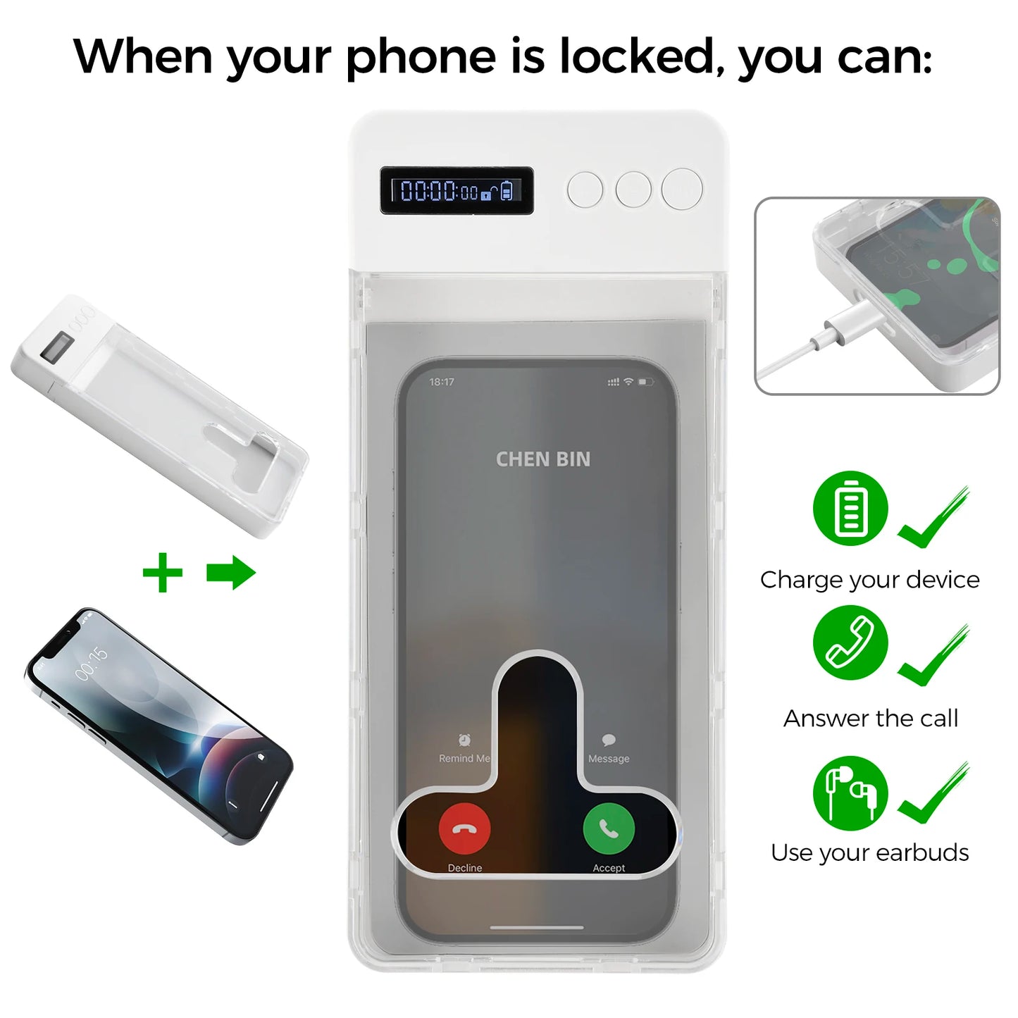 T-shaped Opening Mobile Phone Self-discipline Lock Phone Box Intelligent Timing LCD Display Enhanced Self-discipline For Student