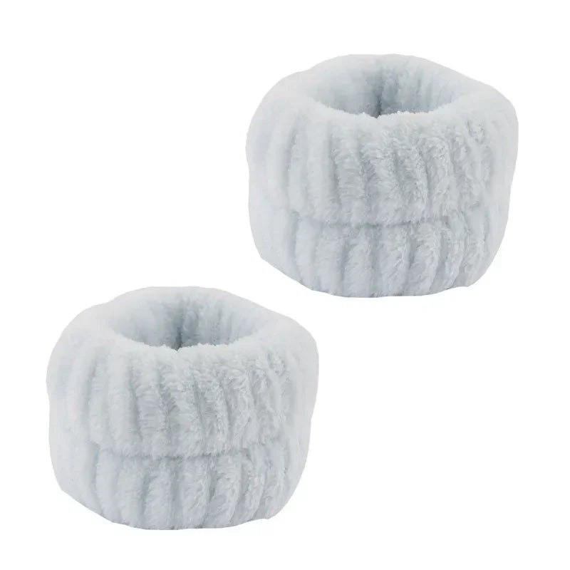Juego de 2-3 diademas y muñequeras de spa con diseño de punto, toalla de maquillaje adecuada para lavarse la cara, maquillarse, ducharse y herramientas para el cuidado de la piel.