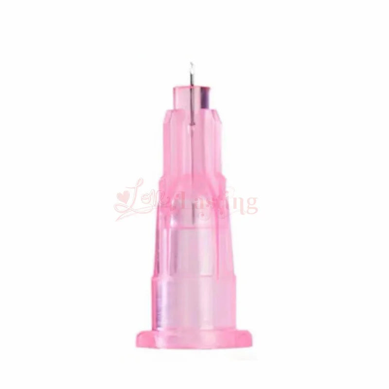 100 unidades/caja de agujas para tatuaje de 34 g, 1,5 mm, 2,5 mm, 4 mm y 8 mm, jeringa transparente para inyección, indolora, para irrigador dental pequeño.