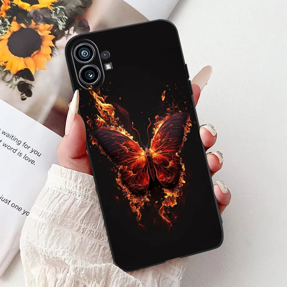 Funda para teléfono de 6,55" para Nothing Phone (1) One 1 A063, carcasa trasera de silicona suave negra a prueba de golpes para Nothing Phone1, funda con dibujos animados, nueva