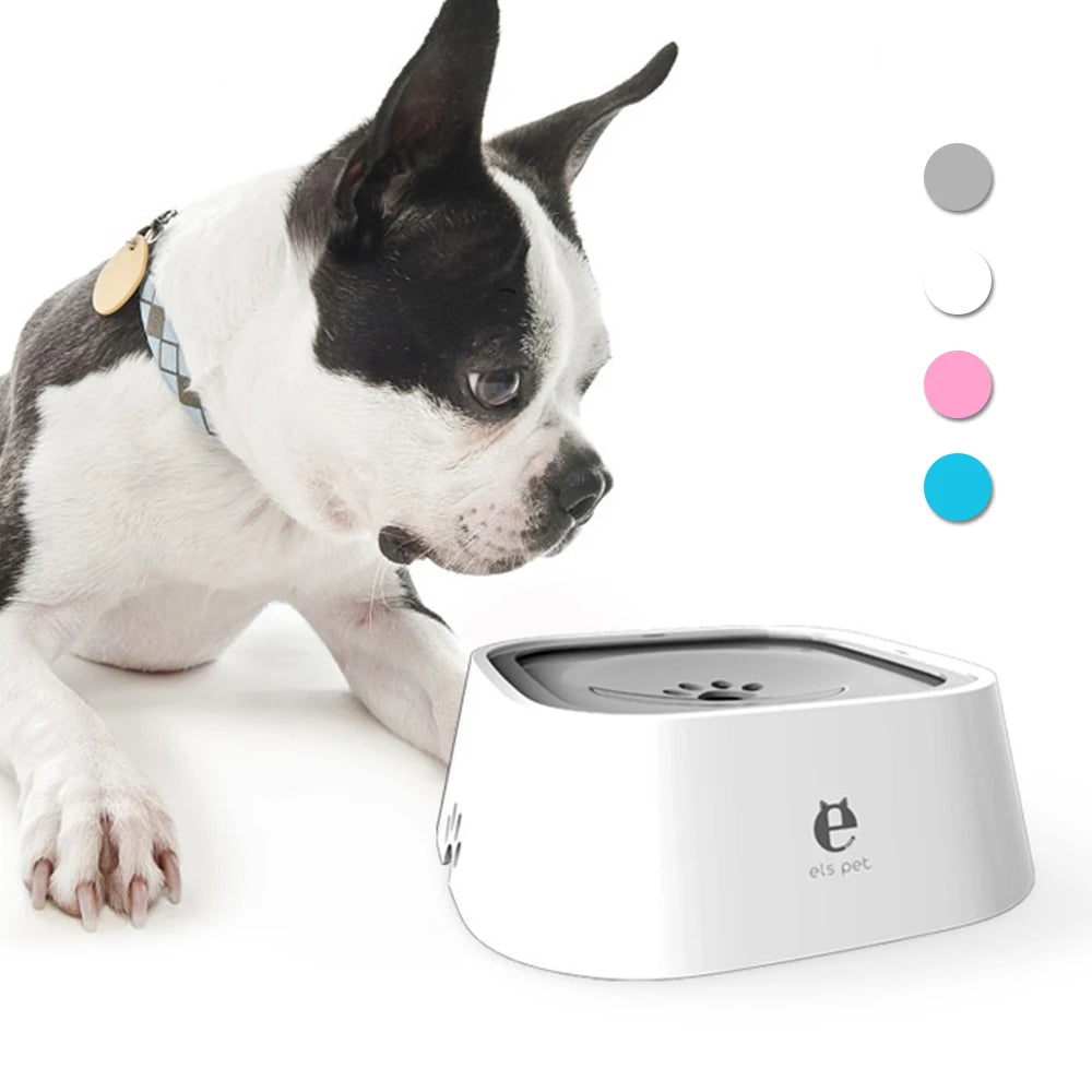 Tazón flotante de plástico ABS para perros de 1,5 l, con boquilla antihumedad y dispensador de agua sin derrames.