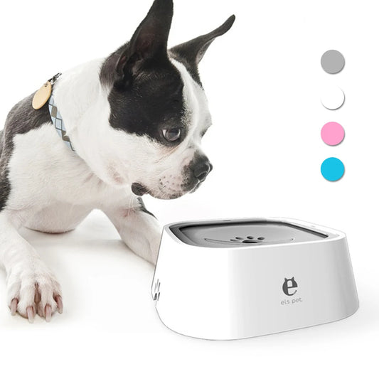 Tazón flotante de plástico ABS para perros de 1,5 l, con boquilla antihumedad y dispensador de agua sin derrames.