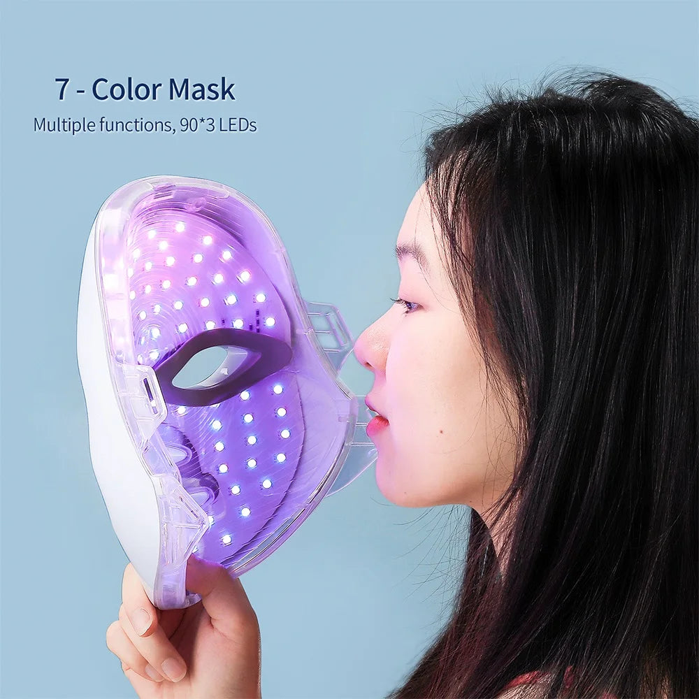 Máquina de belleza para rostro y cuello, masajeador LED para el cuidado de la piel