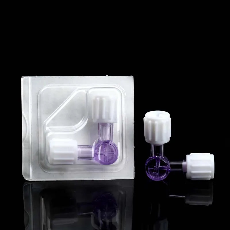 Adaptador de jeringa de succión de dos vías, válvula de tapón, adaptador Luer Lock para hospital clínico, llave de paso de dos vías, flexible