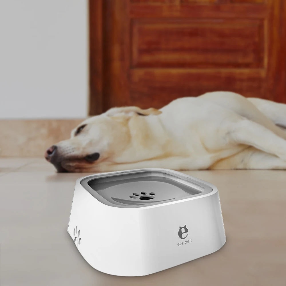 Tazón flotante de plástico ABS para perros de 1,5 l, con boquilla antihumedad y dispensador de agua sin derrames.