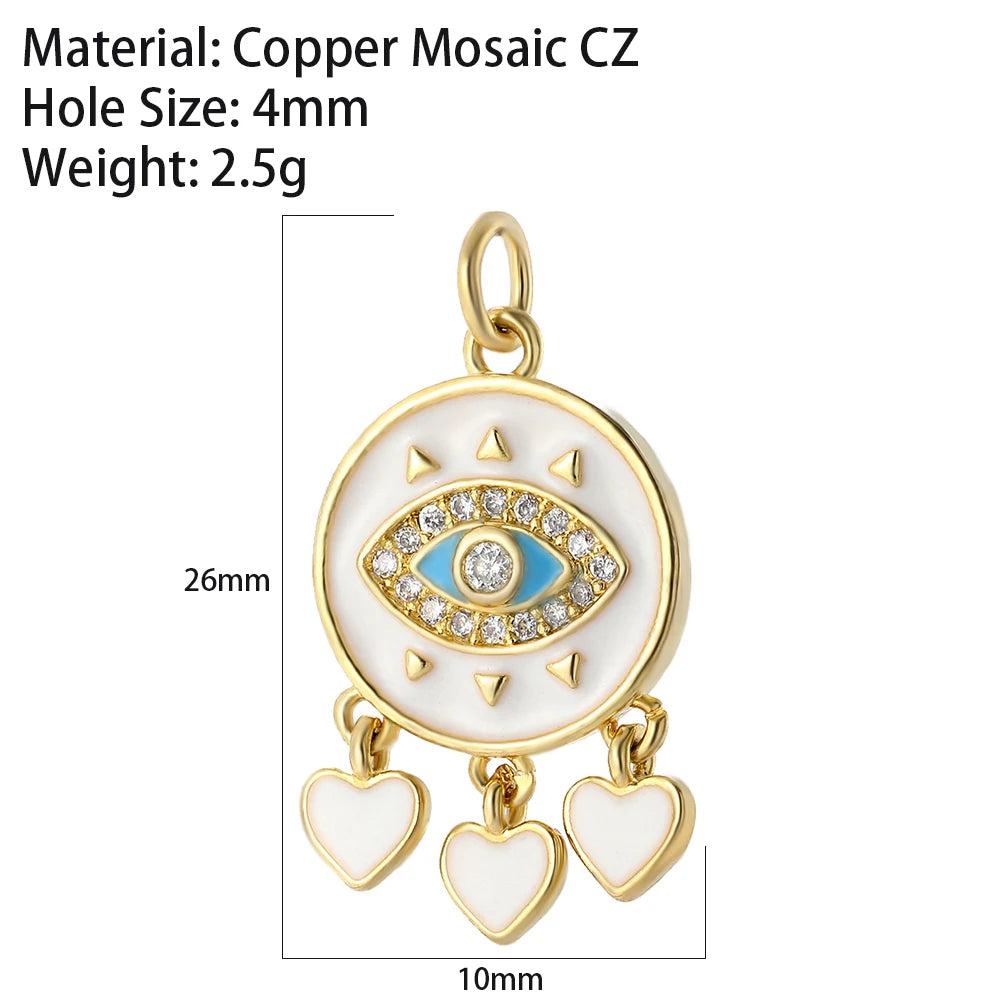 Evil Blue Eye Heart Necklace for Women Cute Gold Star Collars Diy Pendant Stainless Steel Chain High Quality